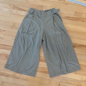 Tom Tailor Tan Brown Wide Leg Crop Pants Small Cotton Office Business Casual